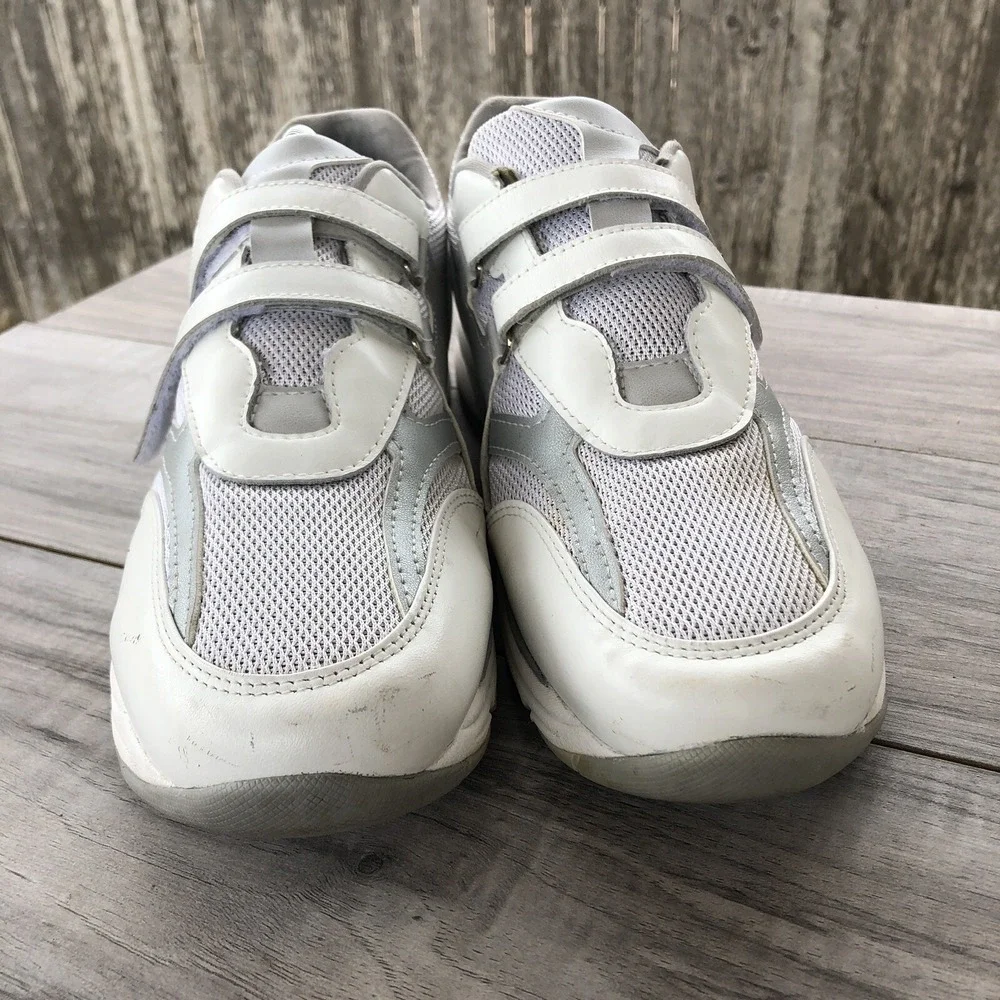 SAS Comfort Walking Shoes Women Size 9 B White Leather TMV EZ Strap Sneakers USA